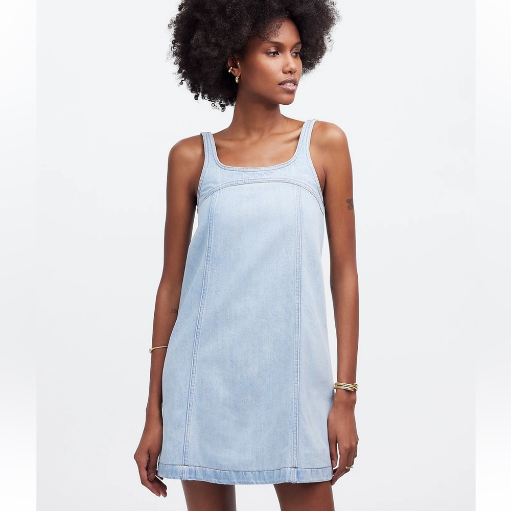 Madewell Denim A-Line Sleeveless Mini Dress